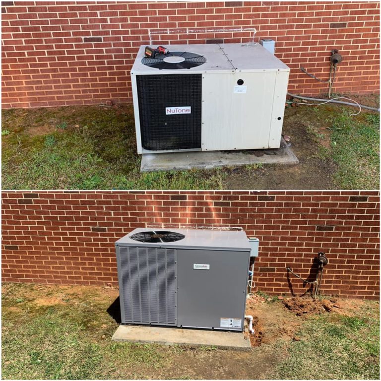Old AC unit replaced with a new air conditioning unit